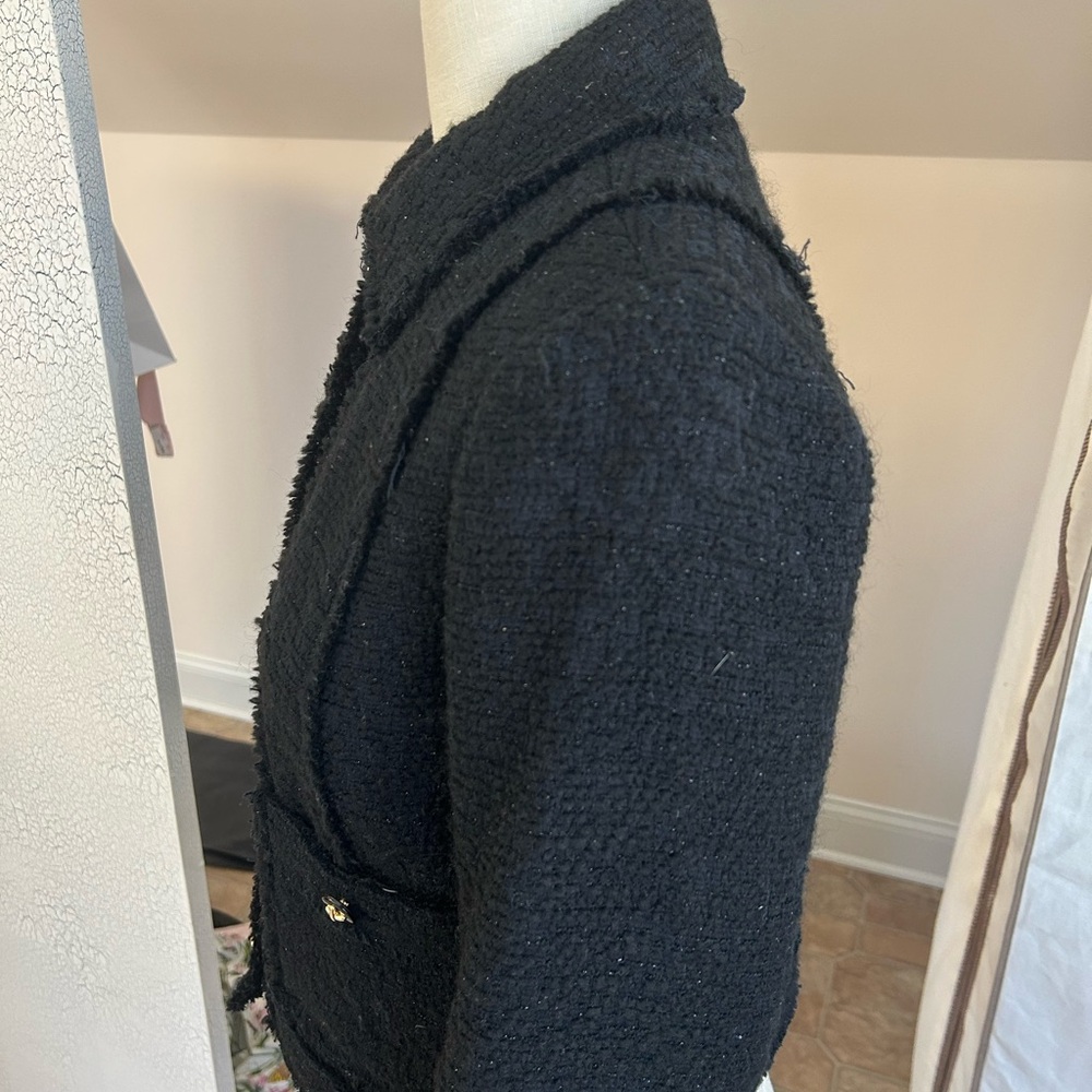 Rebecca Taylor Women's Black Tweed Jacket - Picture 4 of 7